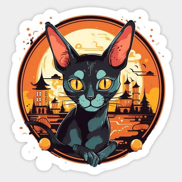 Cornish Rex Cat Halloween, Cat Lover Sticker by logiamerch